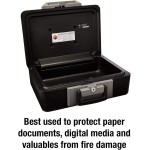 SentrySafe Fireproof Safe Box with Key Lock, Chest Safe with Carrying Handle to Secure Money, Jewelry, Documents, 0.25 Cubic Feet, 6.3 x 15.3 x 12.1 Inches, 1160