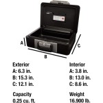 SentrySafe Fireproof Safe Box with Key Lock, Chest Safe with Carrying Handle to Secure Money, Jewelry, Documents, 0.25 Cubic Feet, 6.3 x 15.3 x 12.1 Inches, 1160