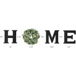 Mkono Farmhouse Wall Home Sign with Artificial Eucalyptus for O Rustic Wooden Hanging Letters Decorative Wall Art Decor for Living Room Kitchen Entryway Housewarming Gift, Black