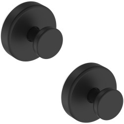 Suction Cup Hooks for Shower, Removable Towel Hooks for Bathroom Window Glass Door Wall, Bath Robe Looafh Wreath Hook for Hanging - 2 Pack, Black