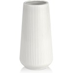White Ceramic Vase, GUKJOB Small Cute Flower Vase for Pampas Grass, Home, Living Room, Dining Table, Farmhouse, Office Decor, Bedroom, Table, and Kitchen Shelf (White)