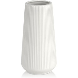 White Ceramic Vase, GUKJOB Small Cute Flower Vase for Pampas Grass, Home, Living Room, Dining Table, Farmhouse, Office Decor, Bedroom, Table, and Kitchen Shelf (White)