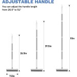 SetSail Grout Cleaner Brush with Long Handle, V-Shaped Floor Scrub Brush Swivel Grout Brush Stiff Bristle Floor Grout Scrubber for Bathroom, Tile Line, Crevice, Kitchen, Wall, Deck, Garage, White Grey