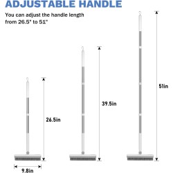 SetSail Grout Cleaner Brush with Long Handle, V-Shaped Floor Scrub Brush Swivel Grout Brush Stiff Bristle Floor Grout Scrubber for Bathroom, Tile Line, Crevice, Kitchen, Wall, Deck, Garage, White Grey