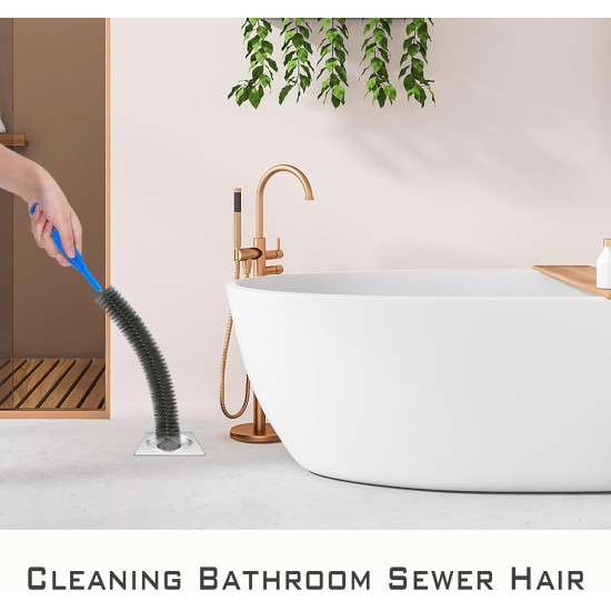 Refrigerator Coil Cleaning Brush，Sewer Set Brush Clog Remover,for Toilet, Kitchen Sink, Sewer, Bathroom Bathtub Hair Clogging Cleaning Tool，Long Drain Brush