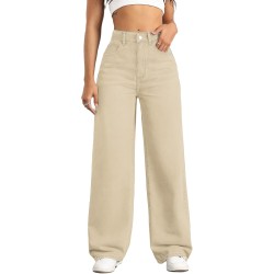 Straight Leg Jeans for Women,High Waisted Wide Leg Loose Stretchy Boyfriend Denim Pants Baggy Jeans for Women