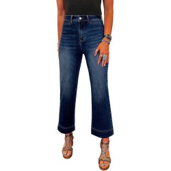 SHEWIN Women Wide Leg Jeans High Waisted Stretch Denim Pants Inseam 25-26 inch