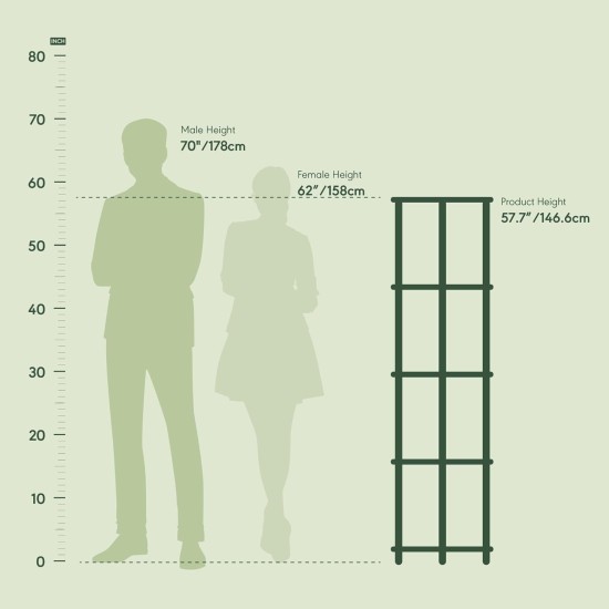Furinno TURN-N-TUBE Corner Shelf, 5-Tier Corner Bookshelf, Open Storage Shelves, for Organization and Storage, Living Room, Home Office, Garage, Bedroom, Espresso