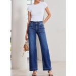 Sidefeel Women's Wide Leg Jeans High Waisted Stretchy Tummy Control Straight Leg Denim Pants Sidefeel Women's Wide Leg Jeans High Waisted Stretchy Tummy Control Straight Leg Denim Pants