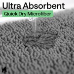 GORILLA GRIP Bath Rug Mat, Thick Soft Absorbent Chenille, Quick Dry Microfiber Mats, Rubber Backing Washable Shower Floor Rugs, US Designed Bathroom Bathmat Home Decor Accessories, 24x17, Grey GORILLA GRIP Bath Rug Mat, Thick Soft Absorbent Chenille, Quick Dry Microfiber Mats, Rubber Backing Washable Shower Floor Rugs, US Designed Bathroom Bathmat Home Decor Accessories, 24x17, Grey