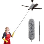 SetSail Extra-Long Dusters with Extension Pole 100-inch for Cleaning, Bendable Microfiber Head Washable Ceiling Fan Duster for High Ceilings, Furniture