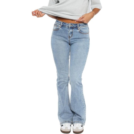 Women's Stretch Low Rise Double Button Elastic Skinny Vintage Flare Jeans Women's Stretch Low Rise Double Button Elastic Skinny Vintage Flare Jeans