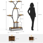 Plant Stand Indoor with Grow Lights - 7 Tiered Metal Corner Shelf for Multiple Plants, 63" Corner Plant Stand for Indoor Plants, X-Shaped Plant Rack for Home, Living Room, Office & Patio Decor Plant Stand Indoor with Grow Lights - 7 Tiered Metal Corner Shelf for Multiple Plants, 63" Corner Plant Stand for Indoor Plants, X-Shaped Plant Rack for Home, Living Room, Office & Patio Decor