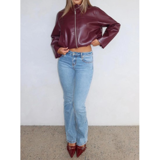 Women's Stretch Low Rise Double Button Elastic Skinny Vintage Flare Jeans Women's Stretch Low Rise Double Button Elastic Skinny Vintage Flare Jeans