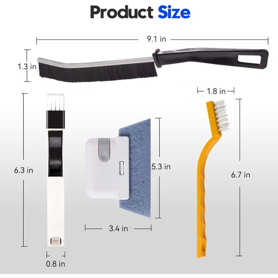 Window Track Cleaner Tools Set, 14 PCS Window Groove Cleaning Brush Kit for Sliding Door, Sill, Tile Lines, Shutter, Car Vents, Keyboard