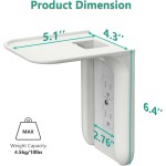 WALI Outlet Shelf Wall Holder, Bathroom Shelf up to 10lbs Standard Vertical Duplex Wall Organizer for Smart Home Decor Space Saving Power Tools, Toothbrush (OLS001-W), 1 Pack, White WALI Outlet Shelf Wall Holder, Bathroom Shelf up to 10lbs Standard Vertical Duplex Wall Organizer for Smart Home Decor Space Saving Power Tools, Toothbrush (OLS001-W), 1 Pack, White