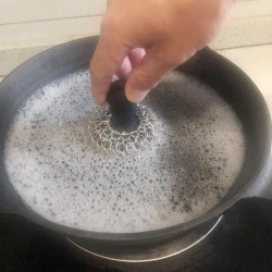 316 Upgraded Chainmail Scrubber with Silicone Handle Cast Iron Cleaner for Cast Iron Grill Pan Skillet Wok Bakeware Ergonomic to Hold Easy to Use Dishwasher Safe, Scrubber + Scraper + Towel (Black) 316 Upgraded Chainmail Scrubber with Silicone Handle Cast Iron Cleaner for Cast Iron Grill Pan Skillet Wok Bakeware Ergonomic to Hold Easy to Use Dishwasher Safe, Scrubber + Scraper + Towel (Black)