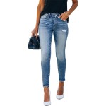 KUNMI Women's Ripped Skinny Jeans Distressed Stretchy Denim Pants