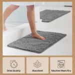 GORILLA GRIP Bath Rug Mat, Thick Soft Absorbent Chenille, Quick Dry Microfiber Mats, Rubber Backing Washable Shower Floor Rugs, US Designed Bathroom Bathmat Home Decor Accessories, 24x17, Grey GORILLA GRIP Bath Rug Mat, Thick Soft Absorbent Chenille, Quick Dry Microfiber Mats, Rubber Backing Washable Shower Floor Rugs, US Designed Bathroom Bathmat Home Decor Accessories, 24x17, Grey