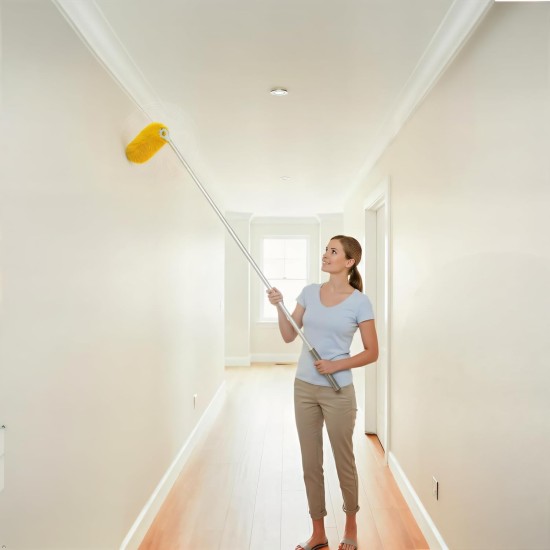 Long Handle Dusters for Cleaning with 2 Replacement Heads, Washable Cleaning Duster Kit with Laundry Mesh Bag, Cobweb Duster, Extendable Dusting Tool for Home and Office