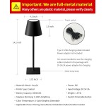 KDG 2 Pack Cordless Table Lamp, Portable LED Desk Lamps, 5000mAh Battery Operated, 3 Color Stepless Dimming Up, for Restaurant, Bedroom, Outdoor Camping, Coffee Shop, Night Light, Rechargeable (Black)