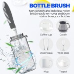 Holikme 6 Pack Dish Brush Set with Bottle Brush, Dish Scrub Brush, Pan Brush and 3 Straw Brushes, Deep Cleaning Handle Brush with Scraper Tip for Kitchen Sink Dishes Bottle Cup Pot and Pans (Gray) Holikme 6 Pack Dish Brush Set with Bottle Brush, Dish Scrub Brush, Pan Brush and 3 Straw Brushes, Deep Cleaning Handle Brush with Scraper Tip for Kitchen Sink Dishes Bottle Cup Pot and Pans (Gray)