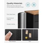 SONGMICS Storage Cabinet, Metal Cabinet, Sideboard with 2 Doors, 15.7 x 31.5 x 29.9 Inches, Magnetic Closure, Adjustable Shelf, Steel Frame, Rustic Brown and Black ULSC102B01