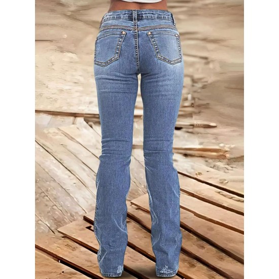 Flamingals Boot Cut Jeans for Women Mid Rise Butt Lifting Stretchy Trendy Bell Bottom Flare Denim Jeans Flamingals Boot Cut Jeans for Women Mid Rise Butt Lifting Stretchy Trendy Bell Bottom Flare Denim Jeans