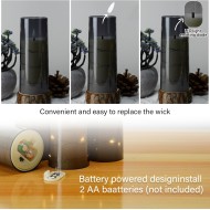 Flameless LED Candles with Timer 5 Pc Flickering Flameless Candles for Romantic Ambiance and Home Decoration Stable Acrylic Shell,with Embedded Star String，Battery Operated Candles（Grey）