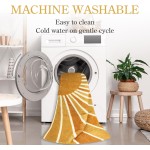 Lahome Boho Round Area Rug - 5Ft Machine Washable Soft Round Bedroom Rugs Non-Slip Throw Round Rugs for Living Room, Cute Rainbow Sun Print Circle Rugs for Office Dining Room Nursery Kids Classroom