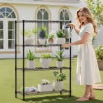 BestOffice | 4-Tier Wire Storage Shelves | 36x14x54 | Black | with Adjustable Racks | Heavy-Duty Metal Shelf, Holds Upto 1000 lbs | No-Tool Assembly | Ideal for Home & Garage Shelving