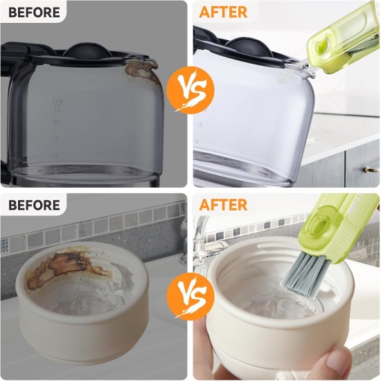 3 in 1 Cup Lid Gap Cleaning Brush Set, Multifunctional Bottle Cleaning Brush, Silicone Cup Lid Gap Cleaner, Home Kitchen Crevice Cleaning Tools (Multicolored)