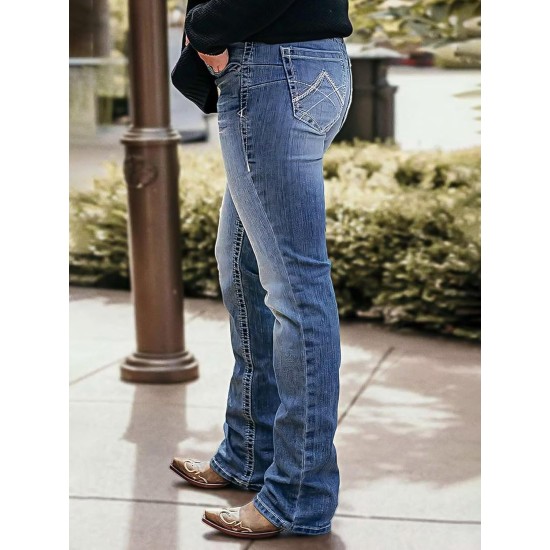 Flamingals Boot Cut Jeans for Women Mid Waist Tummy Control Trendy Flare Jeans Straight Denim Pants Flamingals Boot Cut Jeans for Women Mid Waist Tummy Control Trendy Flare Jeans Straight Denim Pants