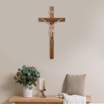 Crucifix Wall Cross - 14 Inch Olive Wood Wall Crucifix, Hand Painted Resin Jesus on Wooden Crucifix Catholic Home Decor Housewarming Religious Gifts Crucifix Wall Cross - 14 Inch Olive Wood Wall Crucifix, Hand Painted Resin Jesus on Wooden Crucifix Catholic Home Decor Housewarming Religious Gifts