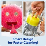 Scrub Daddy 6 Scrub Mommy Kitchen Sponges & 1 Daddy Caddy Sponge Holder - Scratch-Free for Dishes & Multipurpose Cleaning - BPA Free & Made with Polymer Foam - Stain & Odor Resistant