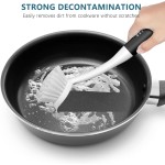 SetSail Dish Brush Set of 3 with Bottle Brush, Dish Scrub Brush with Long Handle Deep Cleaning Handle Brush with Scraper Tip for Kitchen Sink Dishes Bottle Cup Pot and Pans Tile Lines, Black