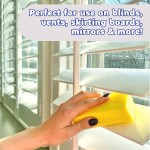 Scrub Daddy Damp Duster, Multipurpose Dusters for Cleaning - Wooden & Venetian Blind Cleaner Tool, Ridged Wet Dust Sponge for Skirting Board, Radiator, Blinds & Mirrors, Home Cleaning Products, Pink