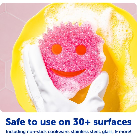 Scrub Daddy 6 Scrub Mommy Kitchen Sponges & 1 Daddy Caddy Sponge Holder - Scratch-Free for Dishes & Multipurpose Cleaning - BPA Free & Made with Polymer Foam - Stain & Odor Resistant