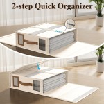 4 Pack Foldable Bed Sheets Set Organizers and Storage(King & Queen Size),Linen Fabric Closet Organizers with Window,Folding Bedding Storage Box for Bedsheets and Pillow Cube Organizer-Beige 4 Pack Foldable Bed Sheets Set Organizers and Storage(King & Queen Size),Linen Fabric Closet Organizers with Window,Folding Bedding Storage Box for Bedsheets and Pillow Cube Organizer-Beige