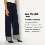 Amazon Essentials (Demi's Pick) Women's High-Rise Wide Leg Cuffed Jean Amazon Essentials (Demi's Pick) Women's High-Rise Wide Leg Cuffed Jean