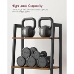 VASAGLE Ladder Shelf, 4-Tier Bookshelf, Storage Rack, Bookcase with Steel Frame, for Living Room, Home Office, Kitchen, Bedroom, Industrial Style, Rustic Brown and Ink Black ULLS44X