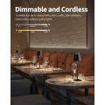KDG 2 Pack Cordless Table Lamp, Portable LED Desk Lamps, 5000mAh Battery Operated, 3 Color Stepless Dimming Up, for Restaurant, Bedroom, Outdoor Camping, Coffee Shop, Night Light, Rechargeable (Black)