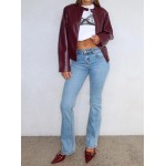 Women's Stretch Low Rise Double Button Elastic Skinny Vintage Flare Jeans Women's Stretch Low Rise Double Button Elastic Skinny Vintage Flare Jeans