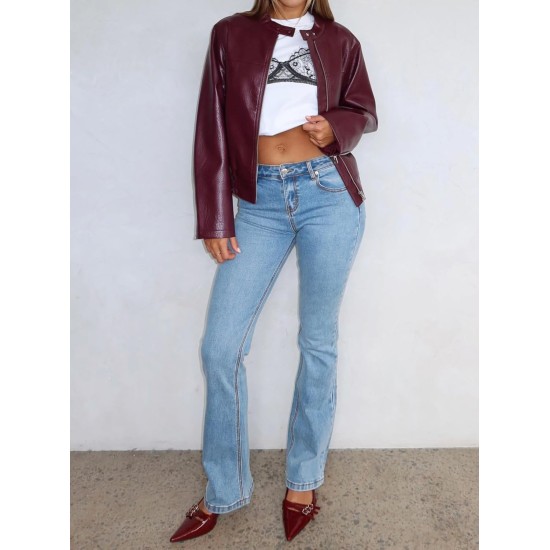 Women's Stretch Low Rise Double Button Elastic Skinny Vintage Flare Jeans Women's Stretch Low Rise Double Button Elastic Skinny Vintage Flare Jeans