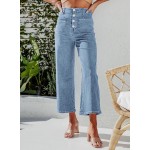 Sidefeel Women's Wide Leg Jeans High Waisted Zimbaplatinum Stretchy Straight Leg Jeans Buttoned Loose Denim Pants with Pocket Sidefeel Women's Wide Leg Jeans High Waisted Zimbaplatinum Stretchy Straight Leg Jeans Buttoned Loose Denim Pants with Pocket