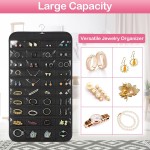 1 Pack Hanging Jewelry Organizer, 80 Clear Pockets earring organizer and storage, Accessories holder organizer for Closet, Jewelries, Necklace, Travel