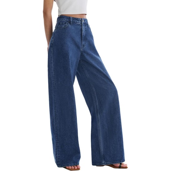 Women's Adjustable Wasit Wide Leg Jeans Baggy High Waisted Jeans Y2K Casual Trendy Denim Pants Women's Adjustable Wasit Wide Leg Jeans Baggy High Waisted Jeans Y2K Casual Trendy Denim Pants