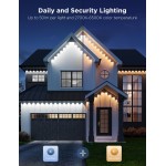 Govee Permanent Outdoor Lights Pro, 200ft with 120 RGBIC LED Lights for Daily and Accent Lighting, 75 Scene Modes for Outdoor Decor, IP67 Waterproof, Works with Alexa, Google Assistant, Matter, White