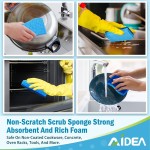 AIDEA Non Scratch Scrub Sponge, 24Count, Sponges for Dishes, Sponges Kitchen, Cleaning Sponge, Cleans Fast Without Scratching, Stands Up to Stuck-on Grime, Cleaning Power for Everyday Jobs AIDEA Non Scratch Scrub Sponge, 24Count, Sponges for Dishes, Sponges Kitchen, Cleaning Sponge, Cleans Fast Without Scratching, Stands Up to Stuck-on Grime, Cleaning Power for Everyday Jobs