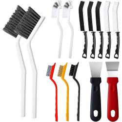 14Pcs Crevice Cleaning Brush Set, V Shape Grout Cleaner Brush for Deep Cleaning Gap, Hard Bristle Scrub Brushes Tools, Cleaning Supplies for Household Use, Bathroom, Kitchen, Toilet, Window